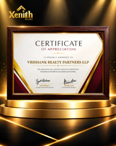 Luxurious Xenith Realty Appreciation Certificate